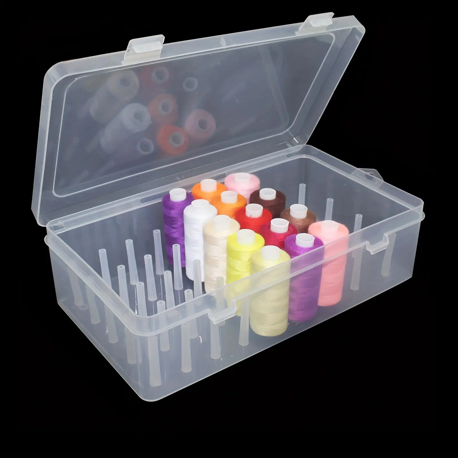 Craft Embellishment Storage - صندوق تخزين خيوط الخياطة البلاستيكي الشفاف