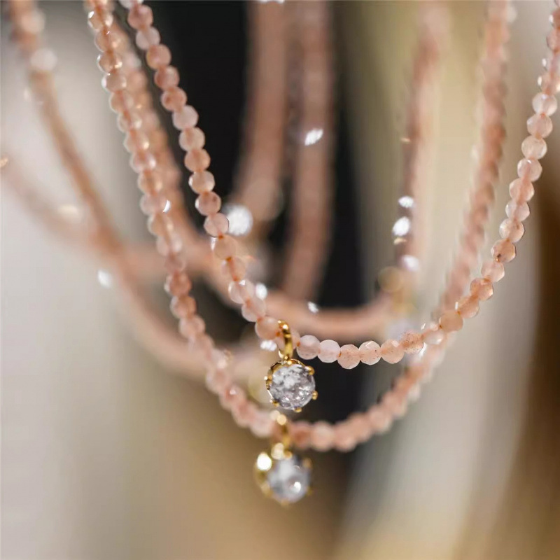 Pearl Trim Chain - موضة خمر مثير الزركون قلادة قلادة
