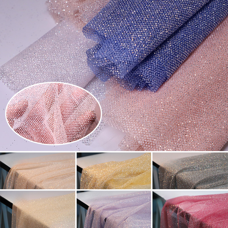 Crystal Mesh Fabric - قماش شبكي لامع بحجم 100/300/500 سم