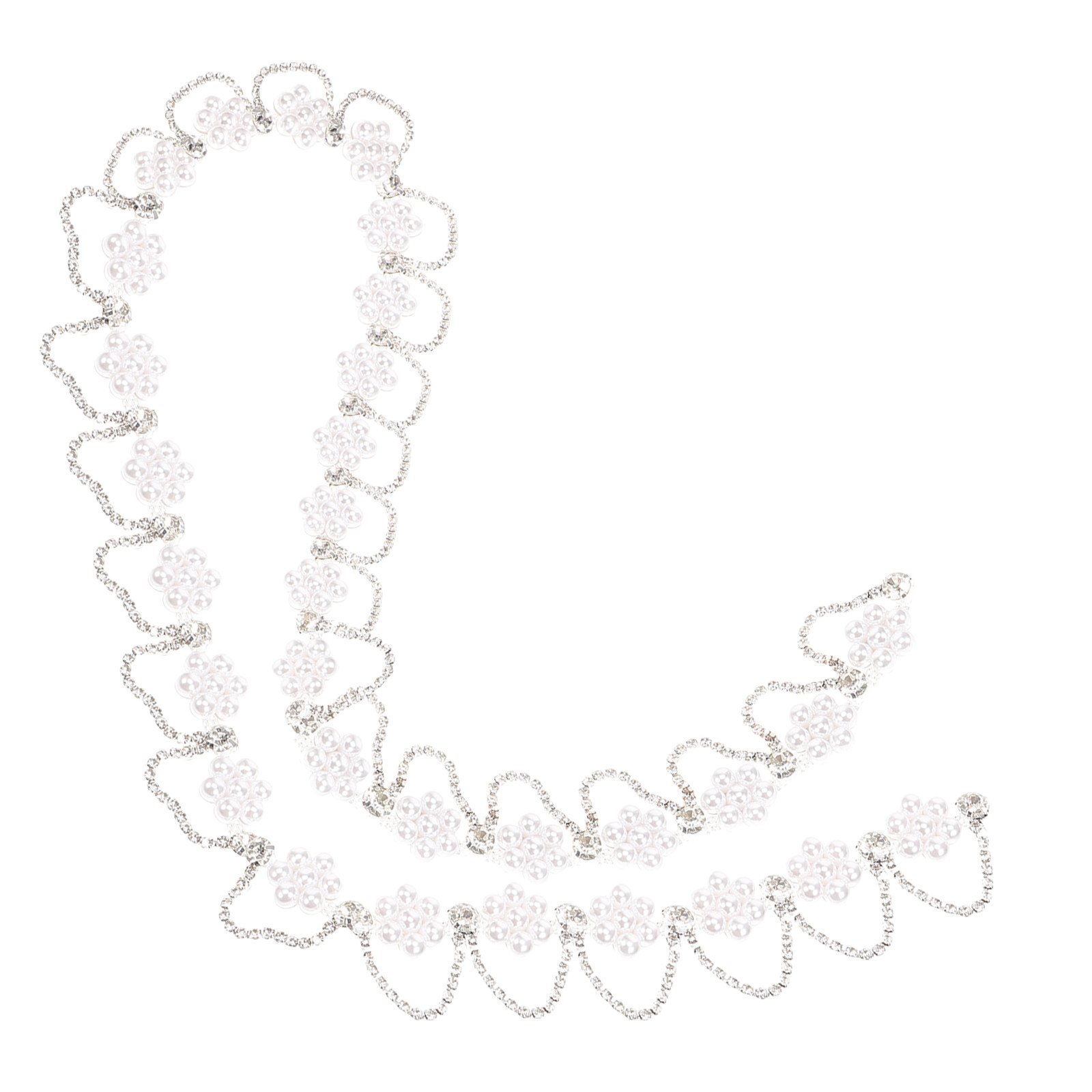 Pearl Trim Chain - شريط زخرفي فاخر مرصع باللؤلؤ والأحجار