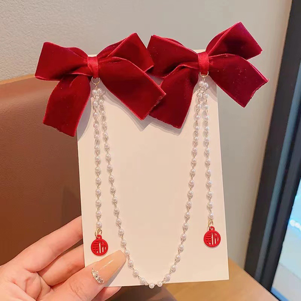 مشبك شعر على شكل فيونكة للأطفا - مراجعة Pearl Trim Chain وسعره
