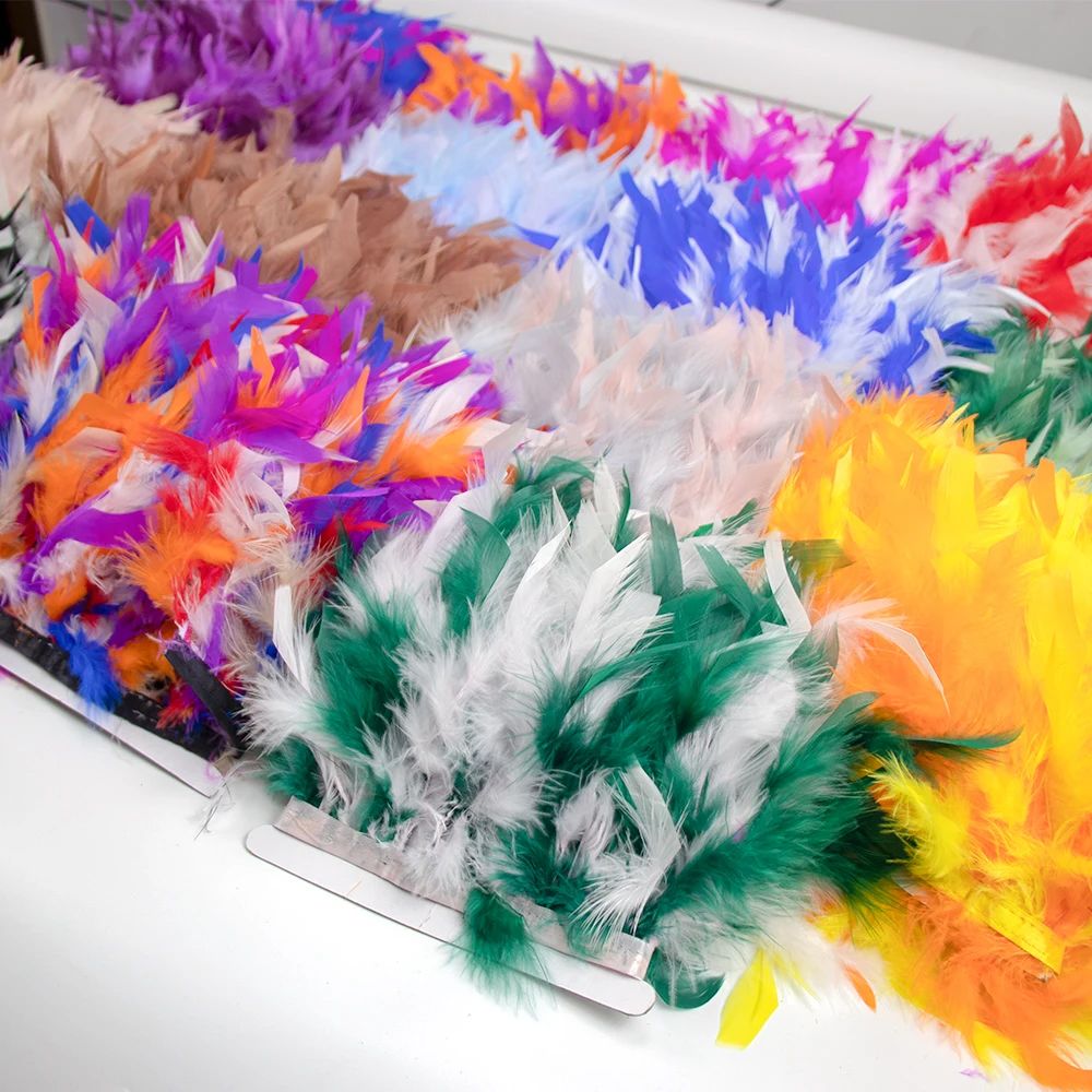 شريط ريش تركي ثنائي اللون بطول - مراجعة Feather Trim Marabou وسعره