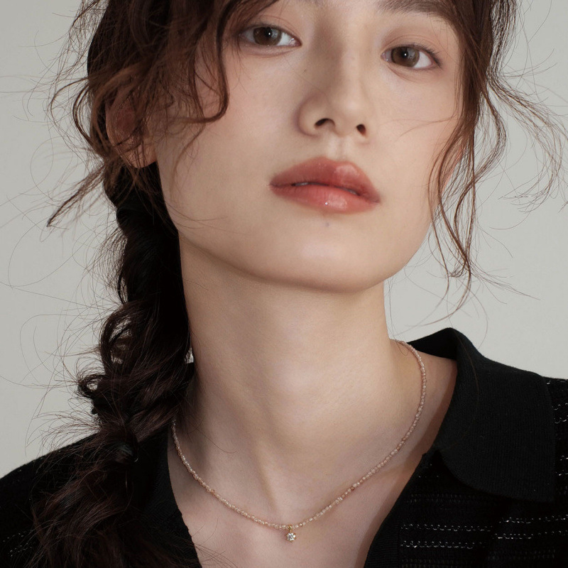 موضة خمر مثير الزركون قلادة قل - مراجعة Pearl Trim Chain وسعره