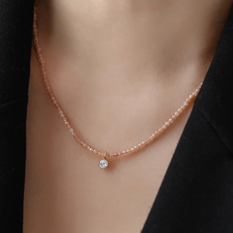 موضة خمر مثير الزركون قلادة قل - مراجعة Pearl Trim Chain وسعره