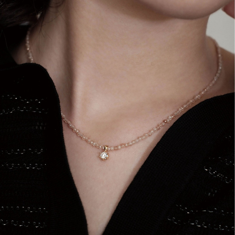 موضة خمر مثير الزركون قلادة قل - مراجعة Pearl Trim Chain وسعره